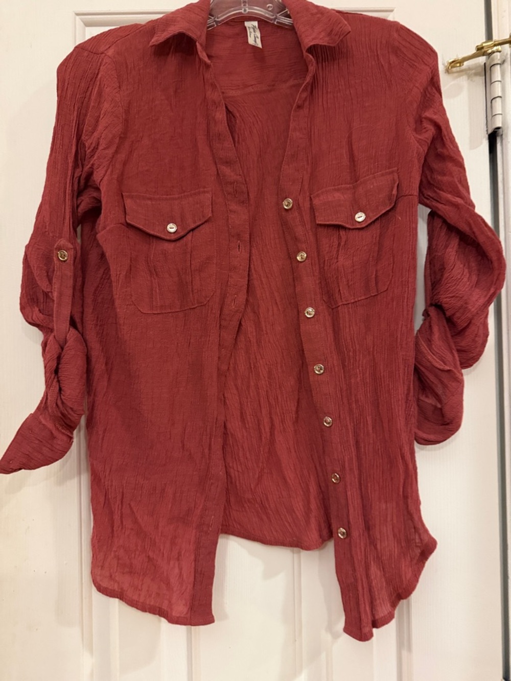 🤩 PerSeption Concepts Button down shirt adjustable sleeves with button S